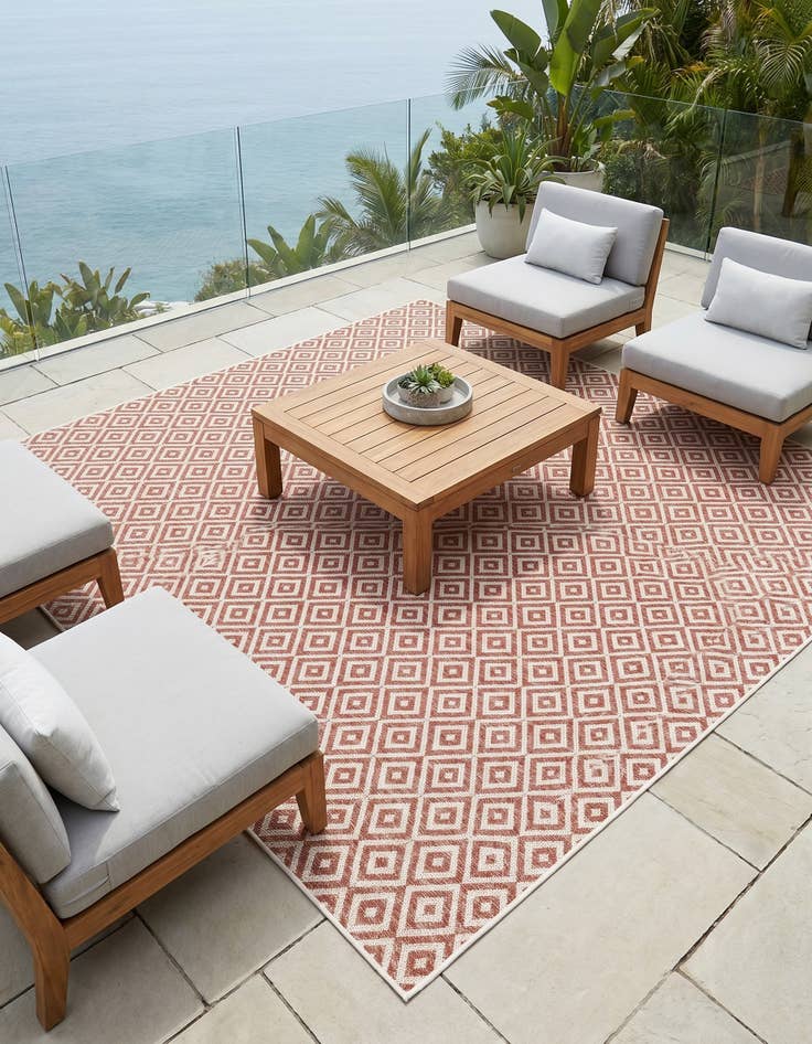 Detail image of 7' 10 x 7' 10 Easy-Clean Jill Zarin Costa Rica Indoor / Outdoor Square Rug