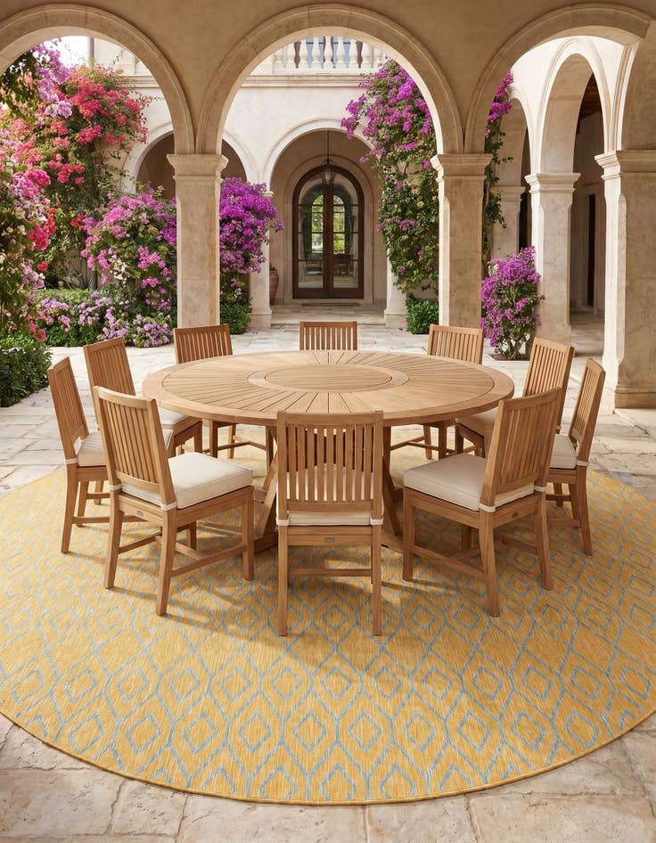 Detail image of 13' x 13' Easy-Clean Jill Zarin Turks and Caicos Indoor / Outdoor Round Rug