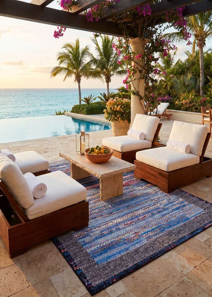 6' x 9' Easy-Clean Modern Indoor / Outdoor Rug