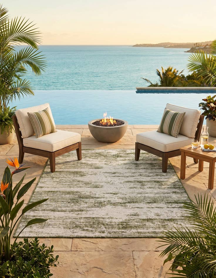 Detail image of 5' 3 x 8' Easy-Clean Modern Indoor / Outdoor Rug