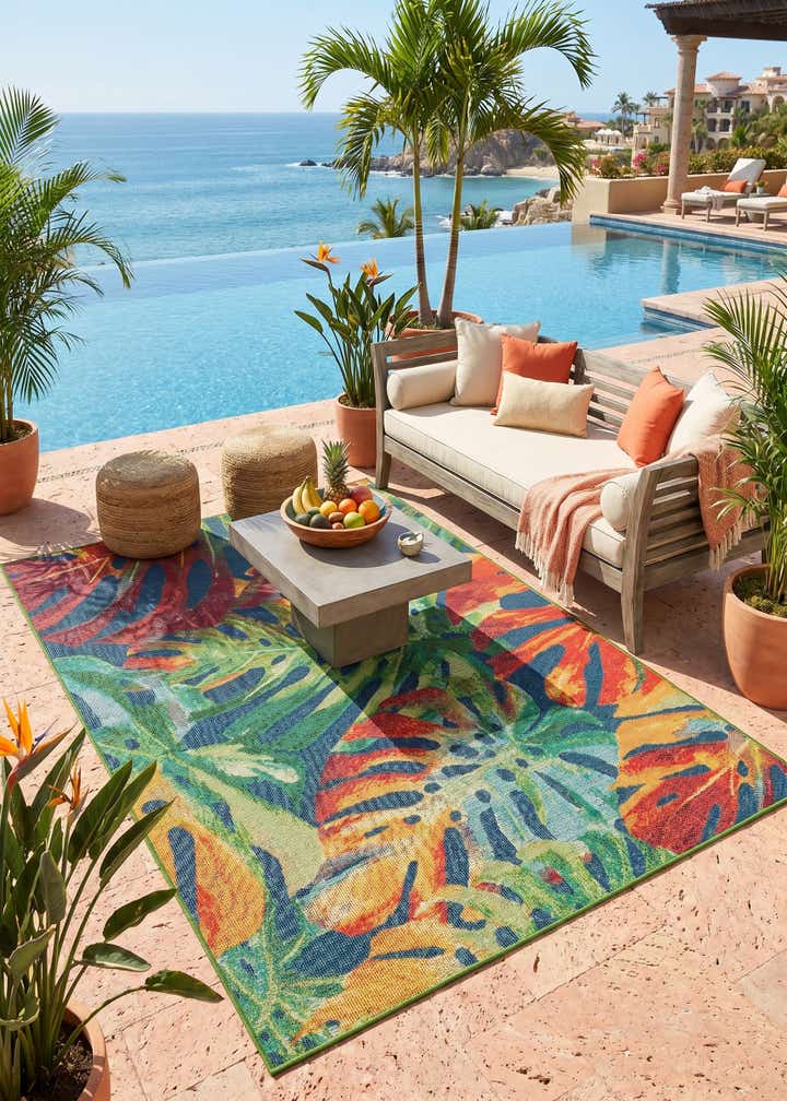 6' 1 x 9' Easy-Clean Baja Indoor / Outdoor Rug