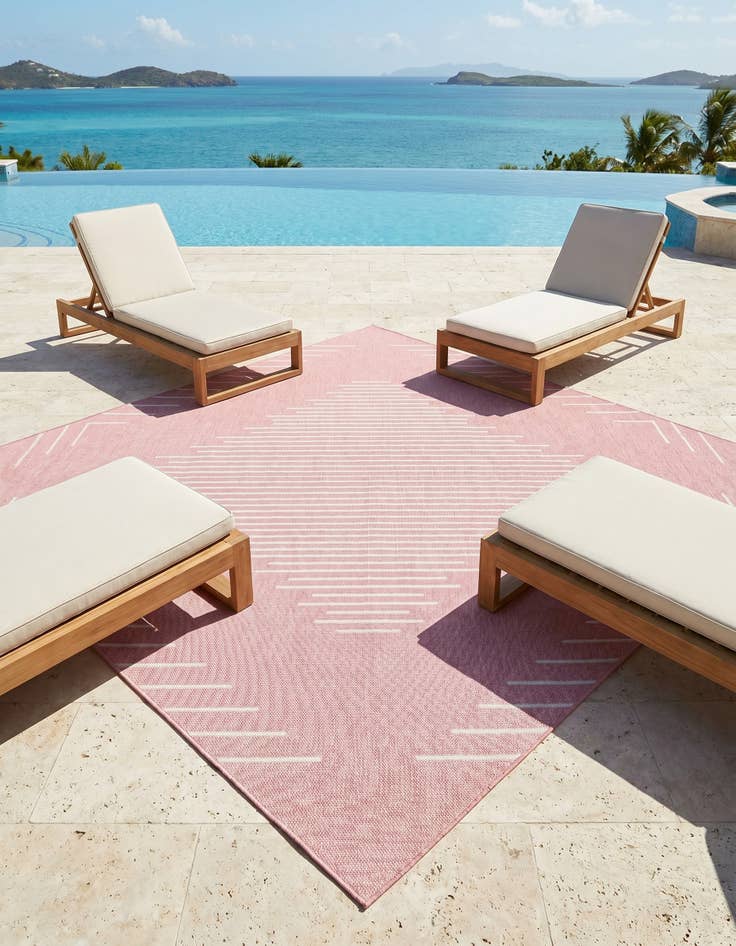 Detail image of 10' 8 x 10' 8 Easy-Clean Modern Indoor / Outdoor Square Rug