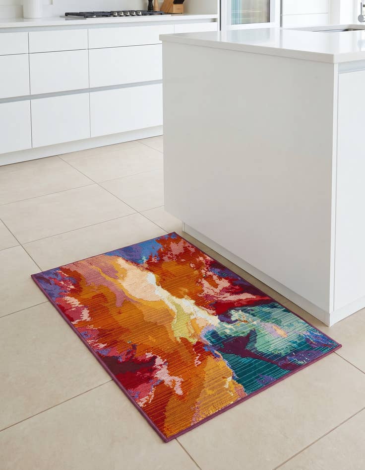 Detail image of 2' x 3' Easy-Clean Modern Indoor / Outdoor Rug