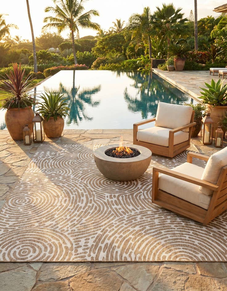 Detail image of 10' x 10' Easy-Clean Modern Indoor / Outdoor Square Rug