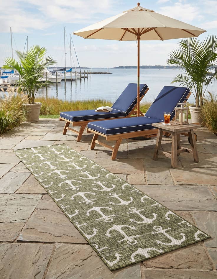 Detail image of 2' x 8' Easy-Clean Coastal Indoor / Outdoor Runner Rug