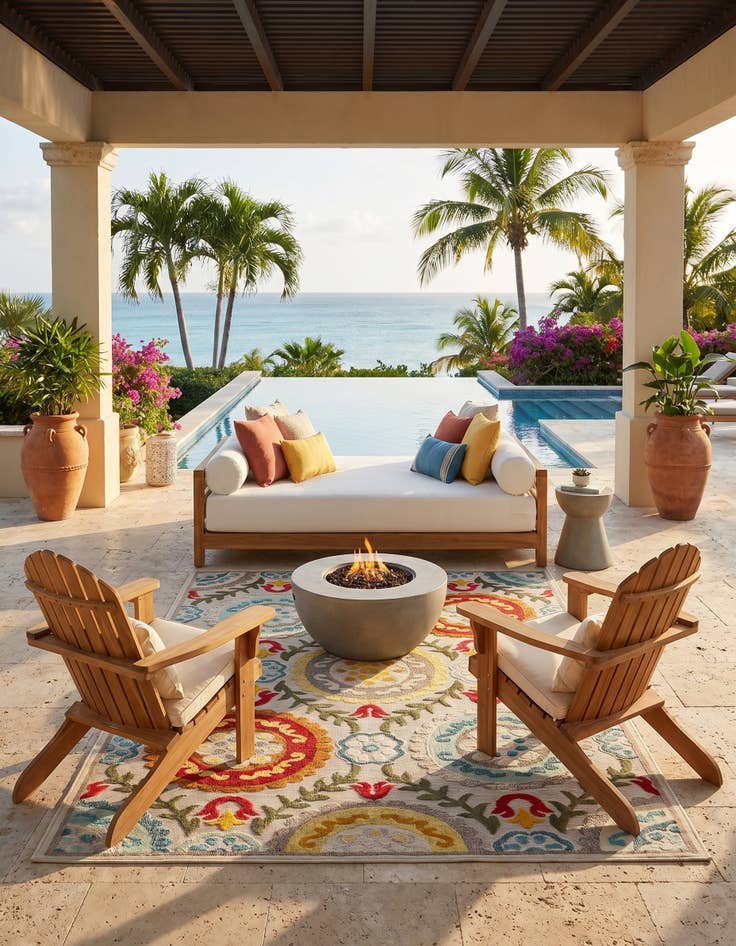 Detail image of 7' 10 x 10' Easy-Clean Casablanca Indoor / Outdoor Rug