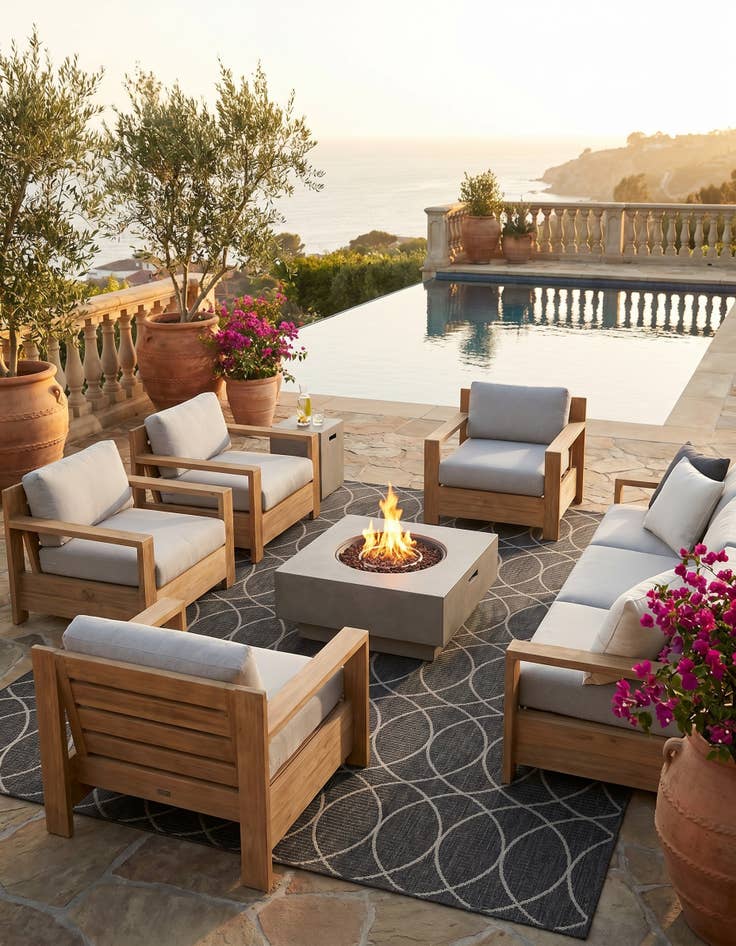 Detail image of 7' 10 x 11' Easy-Clean Trellis Indoor / Outdoor Rug