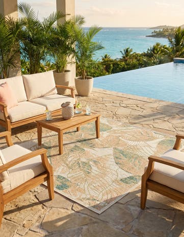 5' 3 x 5' 3 Easy-Clean Baja Indoor / Outdoor Square Rug