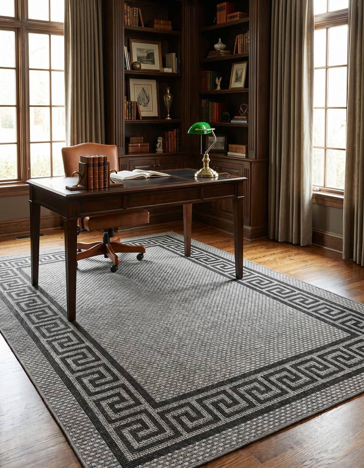 Detail image of 5' 3 x 8' Easy-Clean Border Indoor / Outdoor Rug