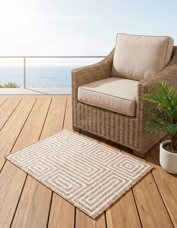 Detail image of 2' x 3' Easy-Clean Modern Indoor / Outdoor Rug