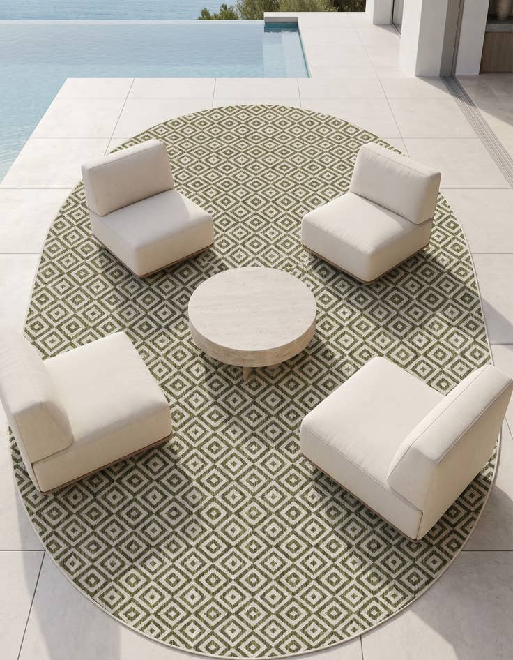 Detail image of 7' 10 x 10' Easy-Clean Jill Zarin Costa Rica Indoor / Outdoor Oval Rug