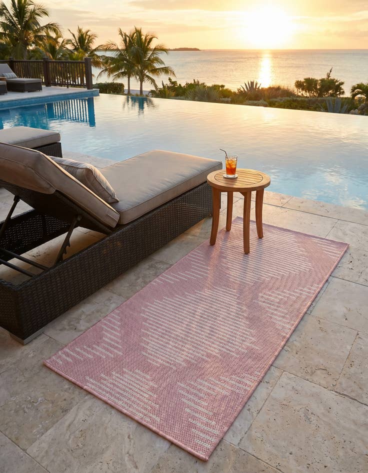 Detail image of 2' x 4' Easy-Clean Modern Indoor / Outdoor Runner Rug