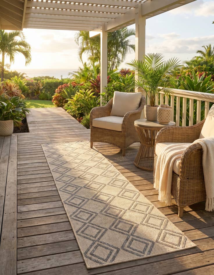 Detail image of 2' x 6' Easy-Clean Jill Zarin Costa Rica Indoor / Outdoor Runner Rug