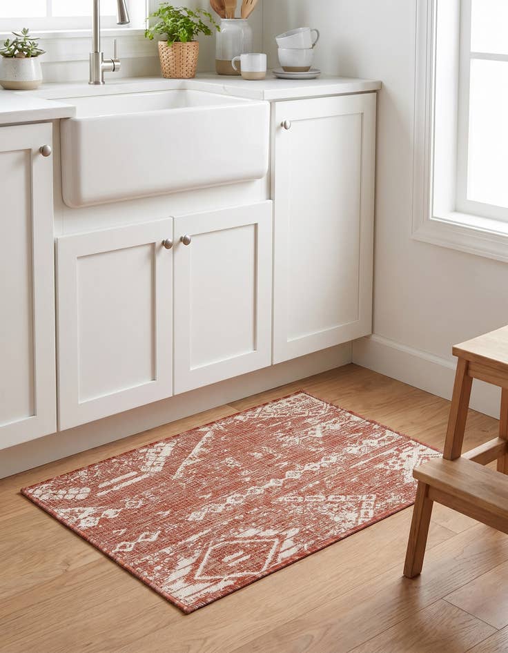 Detail image of 2' x 3' Easy-Clean Bohemian Indoor / Outdoor Rug