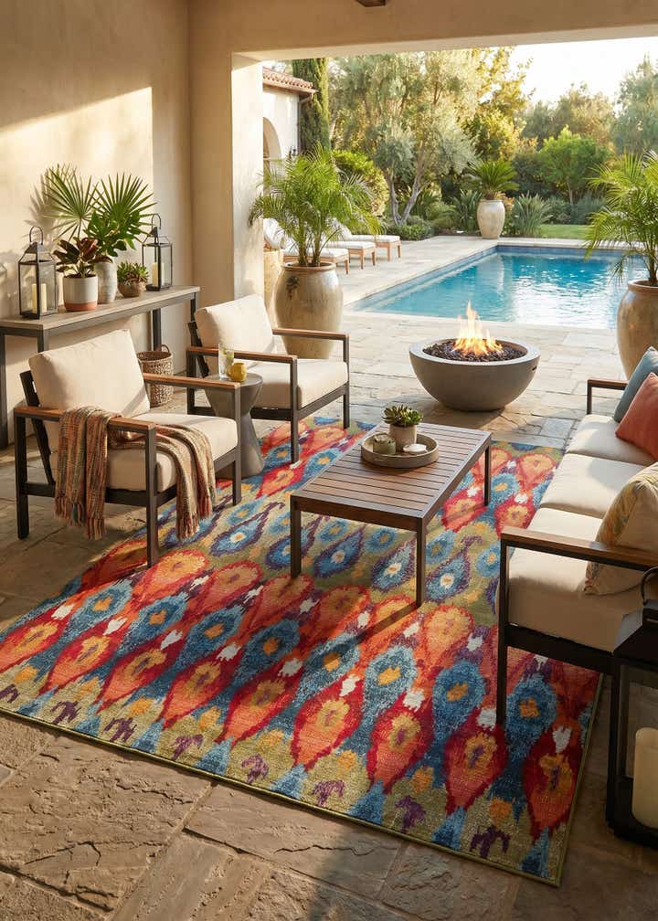 7' x 10' Easy-Clean Modern Indoor / Outdoor Rug