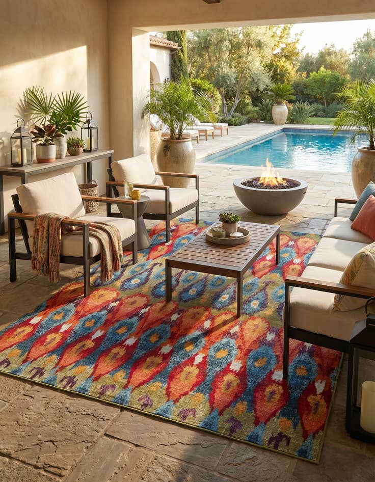 Detail image of 7' x 10' Easy-Clean Modern Indoor / Outdoor Rug