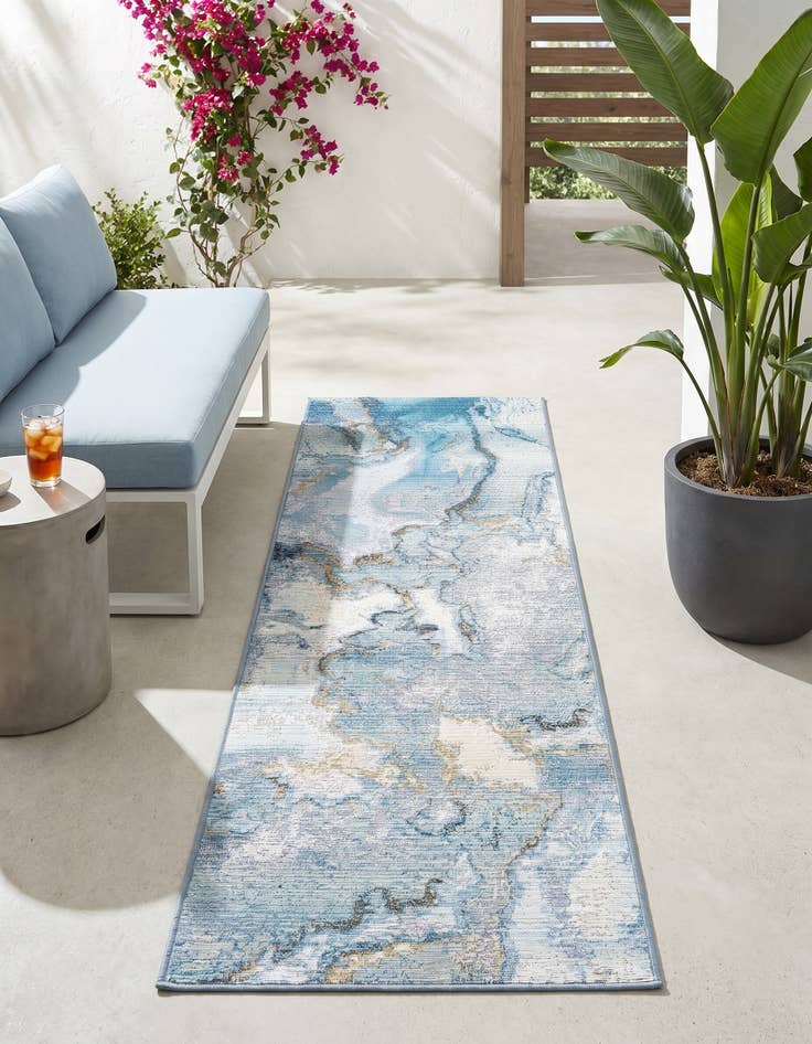 Detail image of 2' x 6' Easy-Clean Modern Indoor / Outdoor Runner Rug