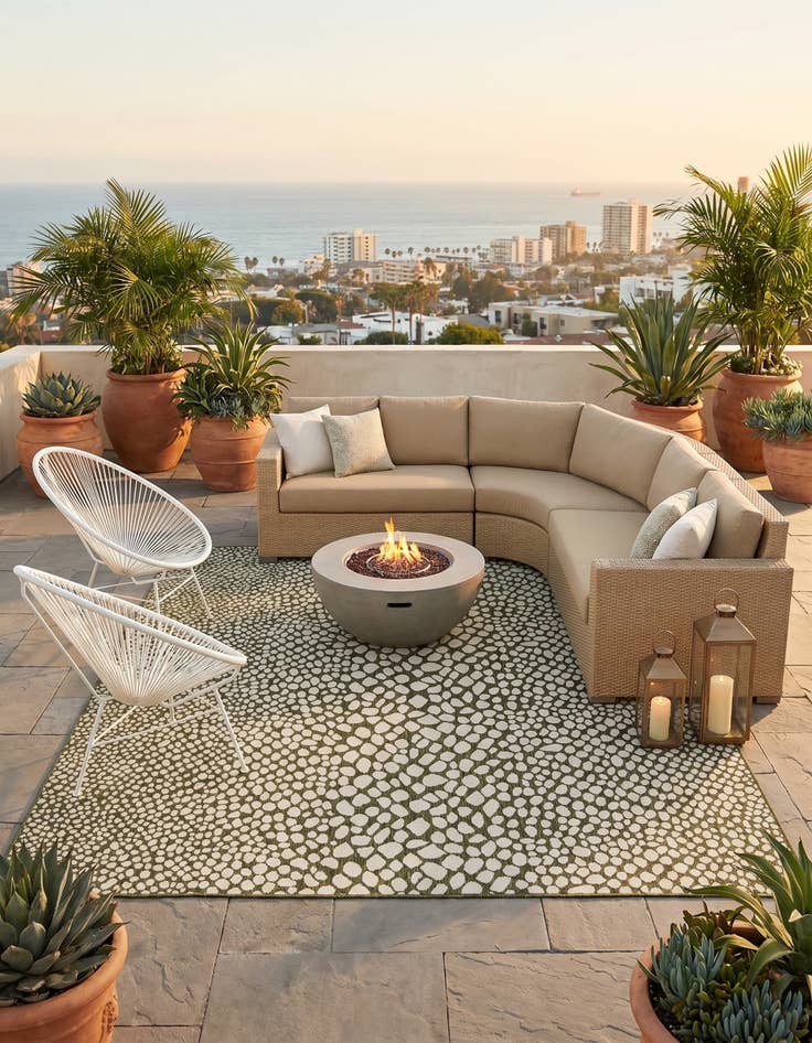 Detail image of 7' 10 x 10' Easy-Clean Jill Zarin Cape Town Indoor / Outdoor Rug