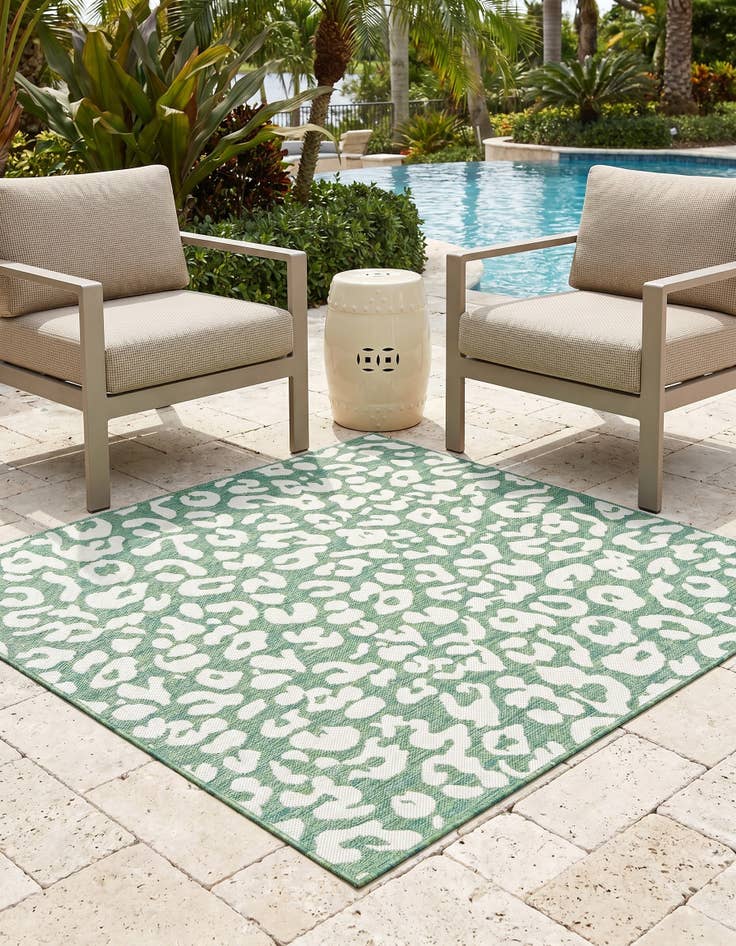 Detail image of 5' 3 x 5' 3 Easy-Clean Safari Indoor / Outdoor Square Rug
