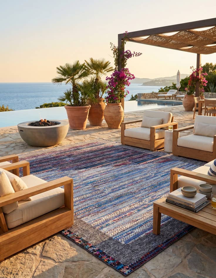 Detail image of 10' x 14' Easy-Clean Modern Indoor / Outdoor Rug