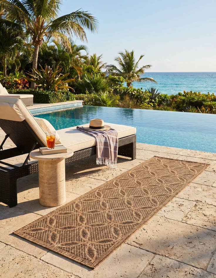 Detail image of 2' 2 x 6' Easy-Clean Trellis Indoor / Outdoor Runner Rug