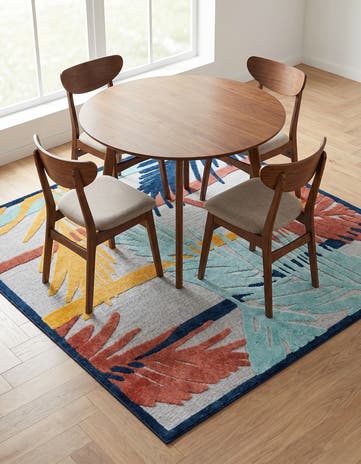 Gray Easy-Clean Belize Indoor / Outdoor Square Rug