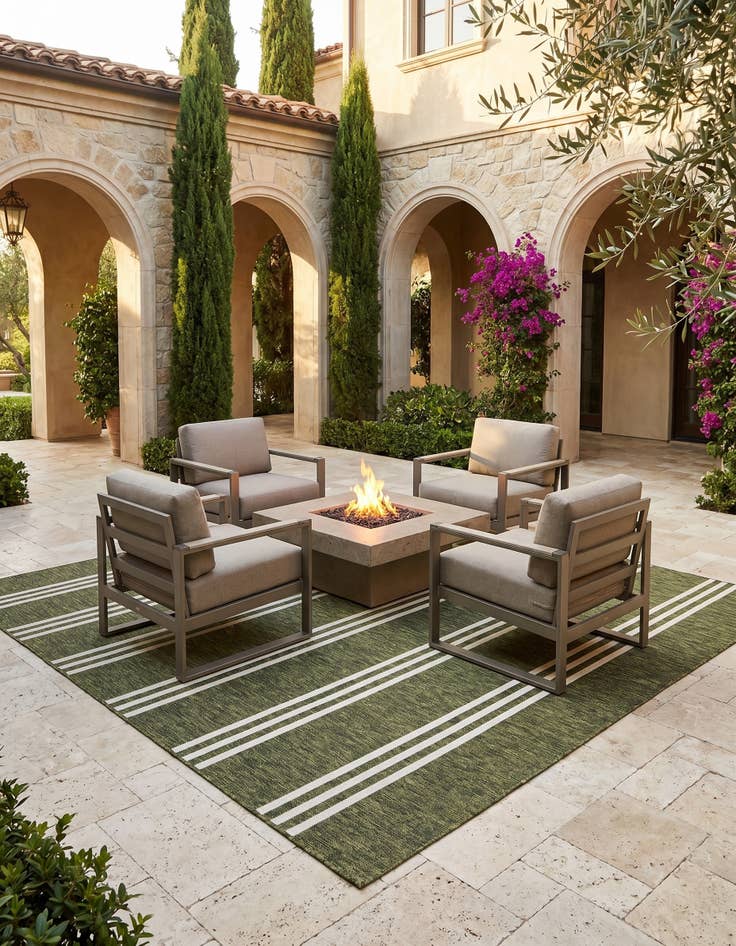 Detail image of 7' 10 x 7' 10 Easy-Clean Jill Zarin Anguilla Indoor / Outdoor Square Rug