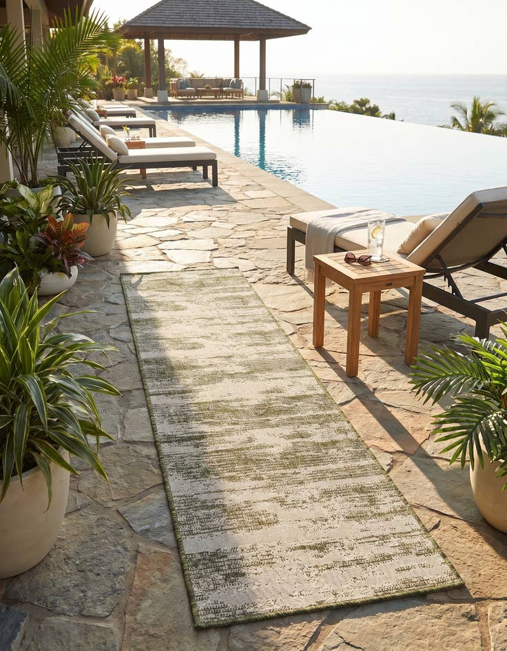 Detail image of 2' x 8' Easy-Clean Modern Indoor / Outdoor Runner Rug