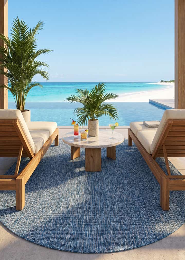 7' 10 x 10' Easy-Clean Solid Indoor / Outdoor Oval Rug