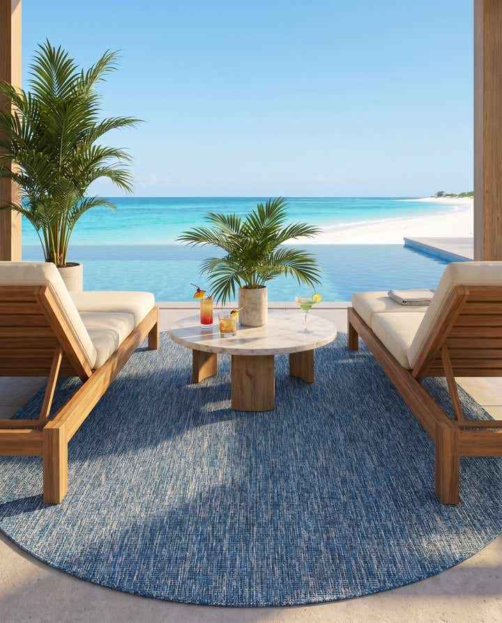7' 10 x 10' Easy-Clean Solid Indoor / Outdoor Oval Rug