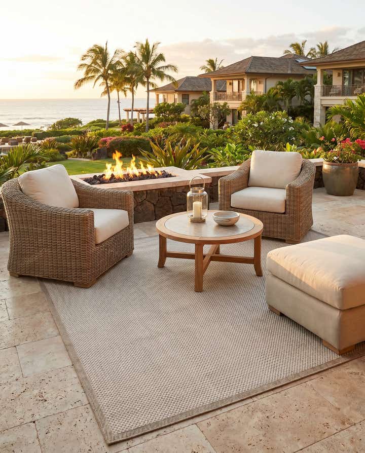 9' x 12' Easy-Clean Border Indoor / Outdoor Rug