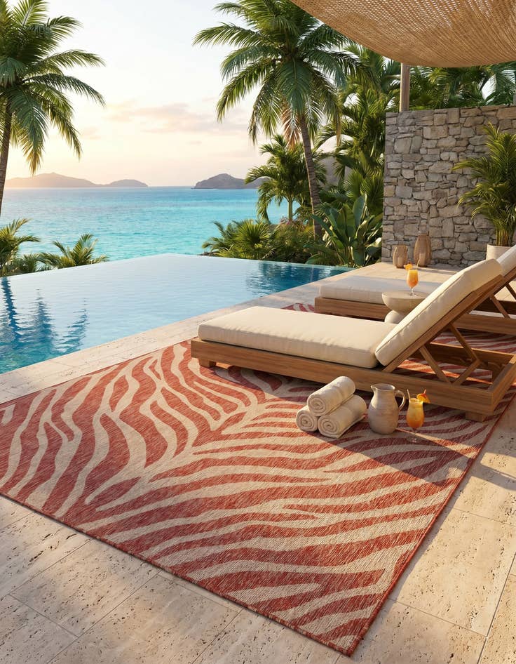 Detail image of 7' 10 x 11' Easy-Clean Safari Indoor / Outdoor Rug