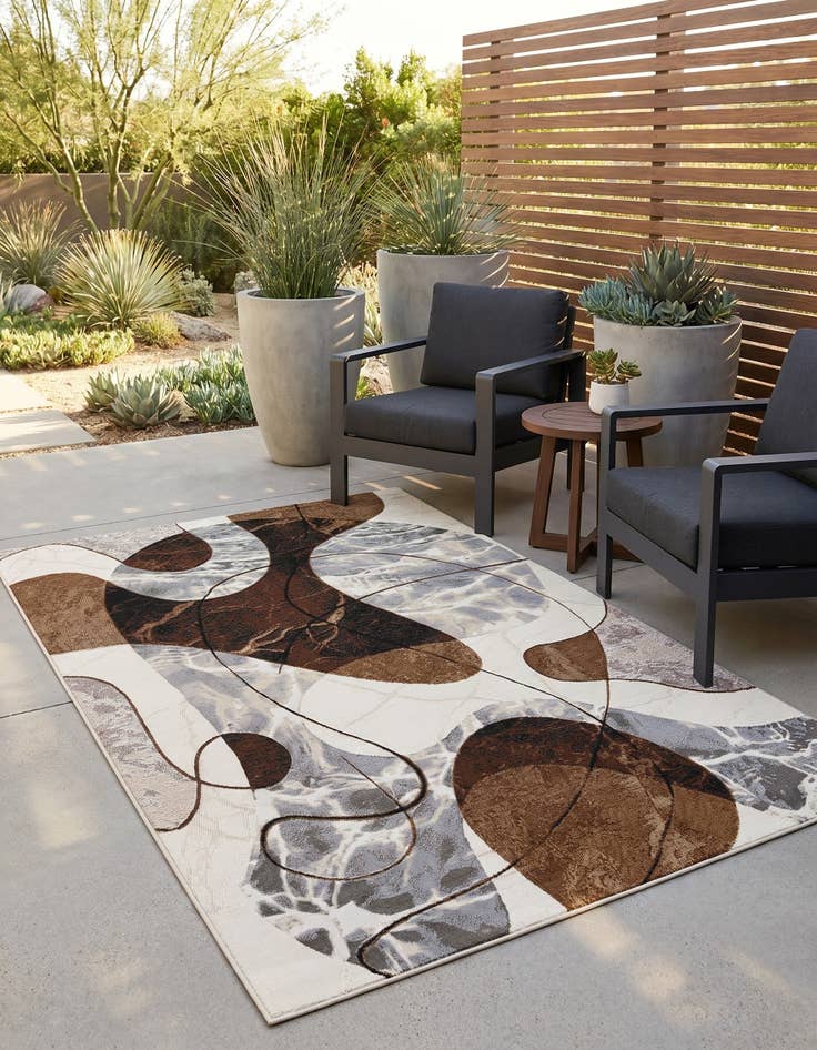 Detail image of 5' x 8' Easy-Clean Modern Indoor / Outdoor Rug