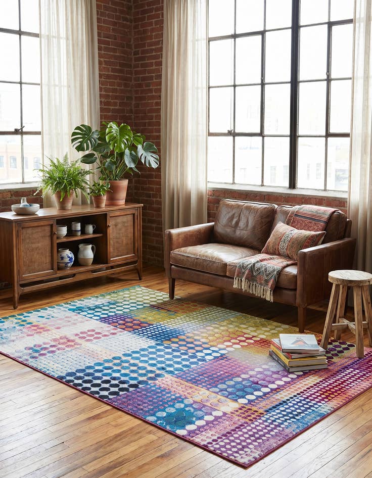 Detail image of 5' x 8' Easy-Clean Modern Indoor / Outdoor Rug