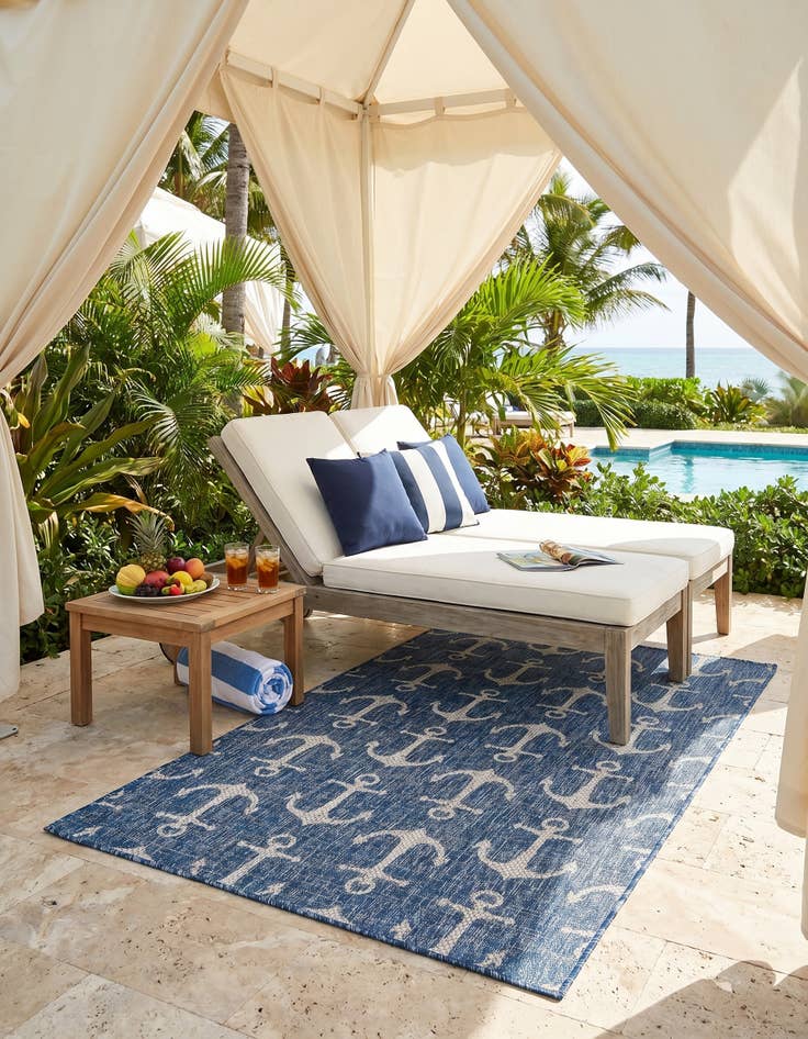 Detail image of 3' x 5' 3 Easy-Clean Coastal Indoor / Outdoor Rug