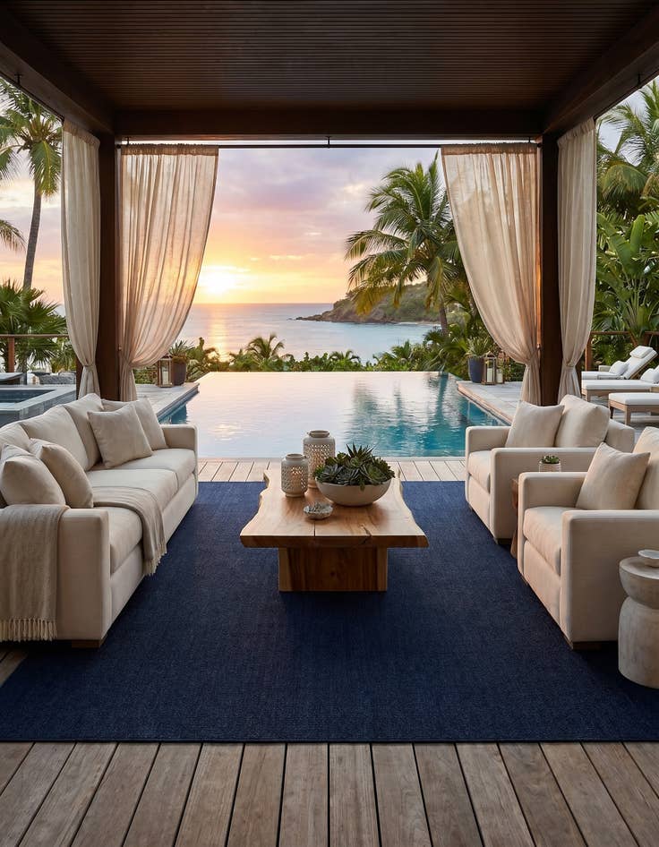 Detail image of 10' x 14' 1 Easy-Clean Solid Indoor / Outdoor Rug