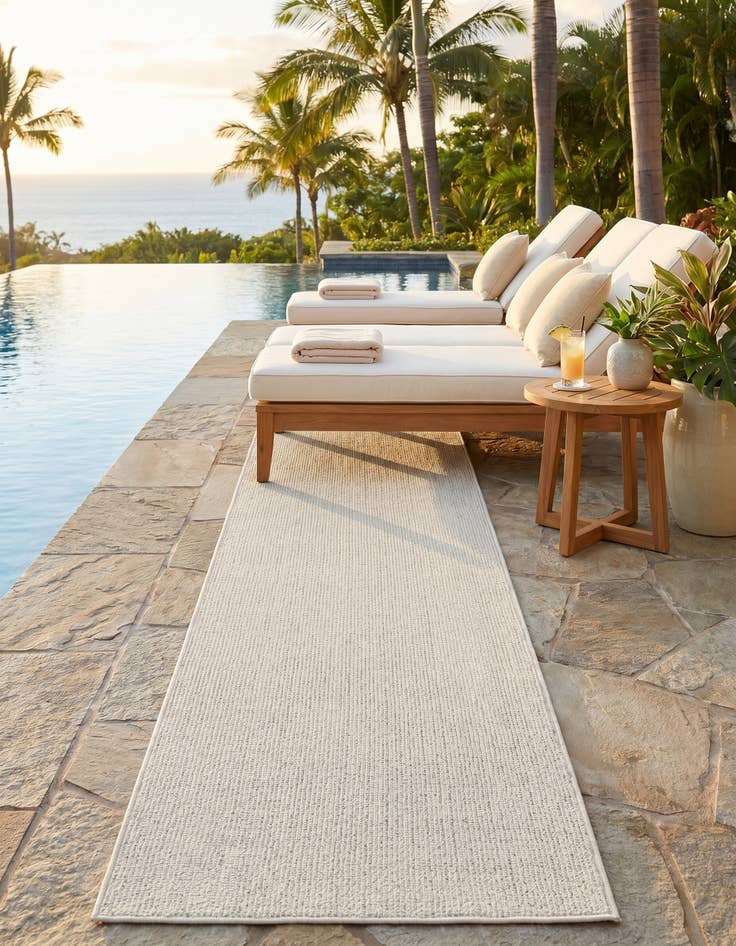 Detail image of 2' x 8' Easy-Clean Solid Indoor / Outdoor Runner Rug