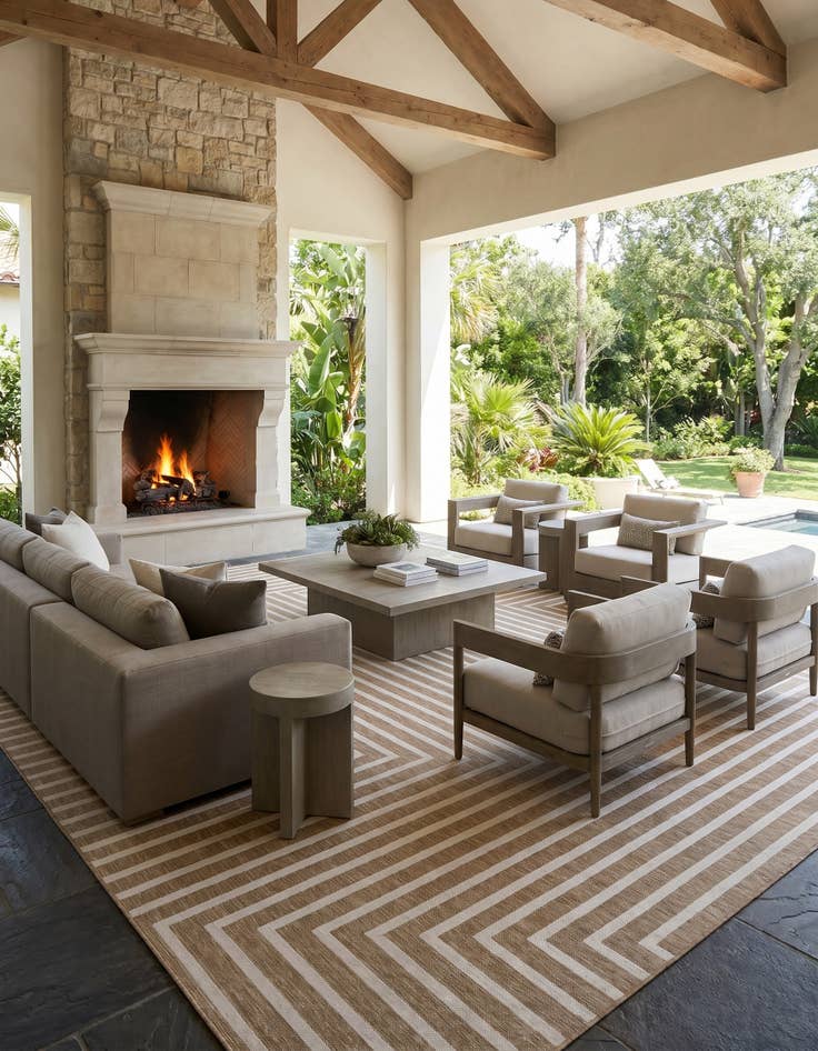 Detail image of 10' x 14' Easy-Clean Modern Indoor / Outdoor Rug