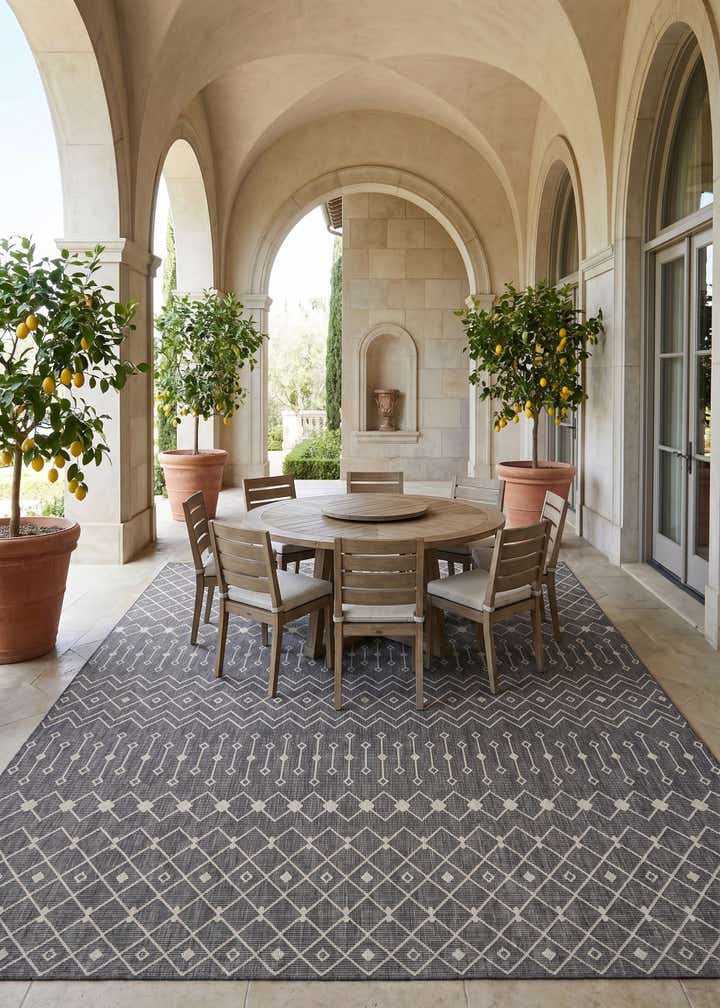 13' x 13' Easy-Clean Trellis Indoor / Outdoor Square Rug