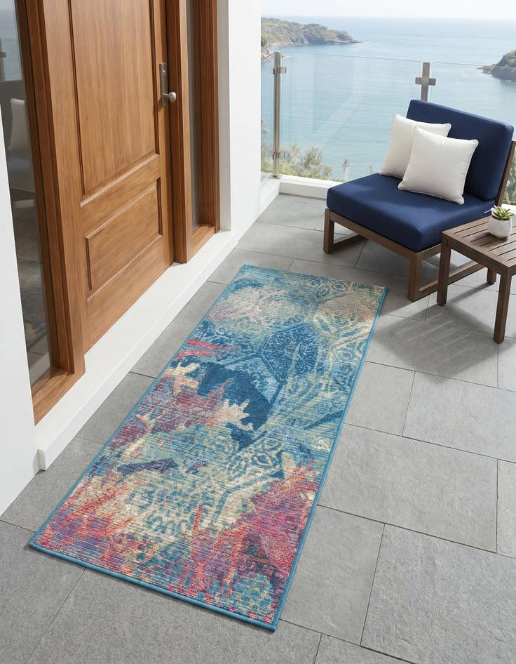 Detail image of 2' x 4' Easy-Clean Coastal Indoor / Outdoor Runner Rug