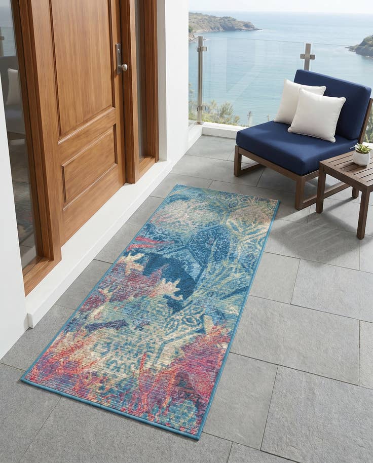 Detail image of 2' x 4' Easy-Clean Coastal Indoor / Outdoor Runner Rug