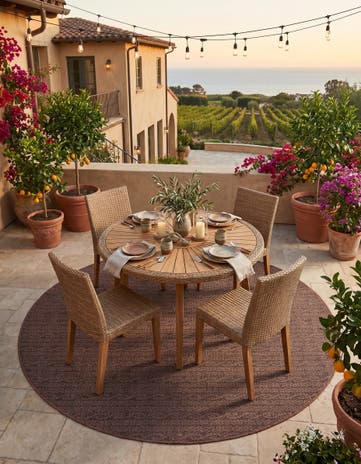 Brown Easy-Clean Modern Indoor / Outdoor Round Rug