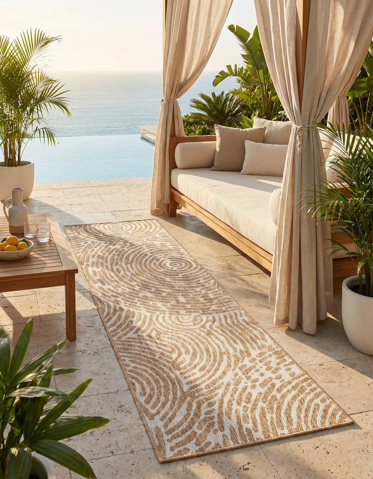 Detail image of 2' x 6' Easy-Clean Modern Indoor / Outdoor Runner Rug