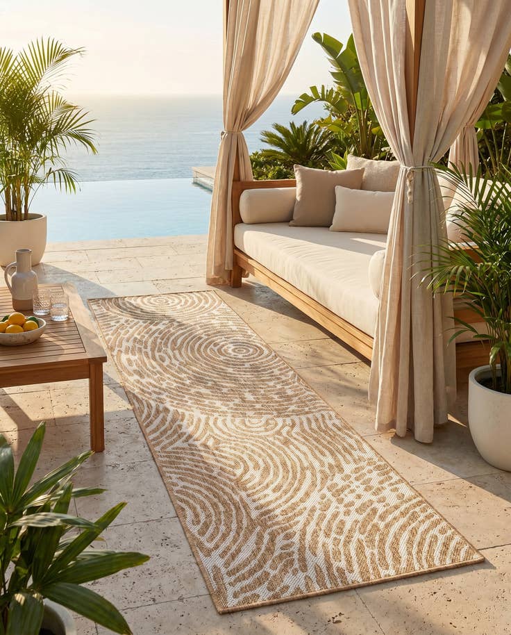 Detail image of 2' x 6' Easy-Clean Modern Indoor / Outdoor Runner Rug