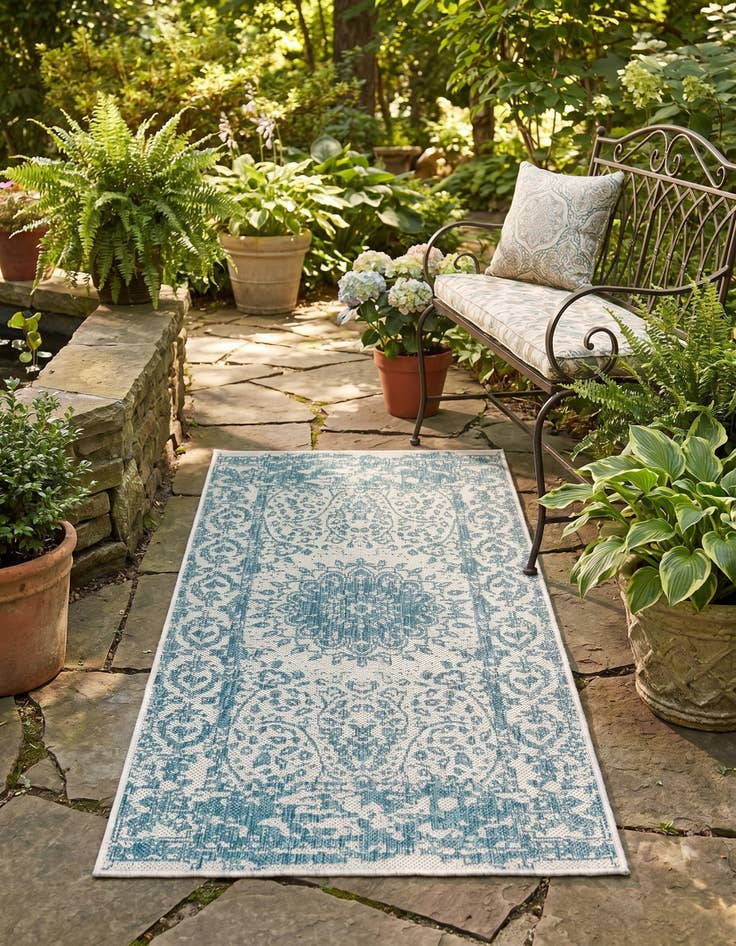 Detail image of 2' x 4' Easy-Clean Traditional Indoor / Outdoor Runner Rug