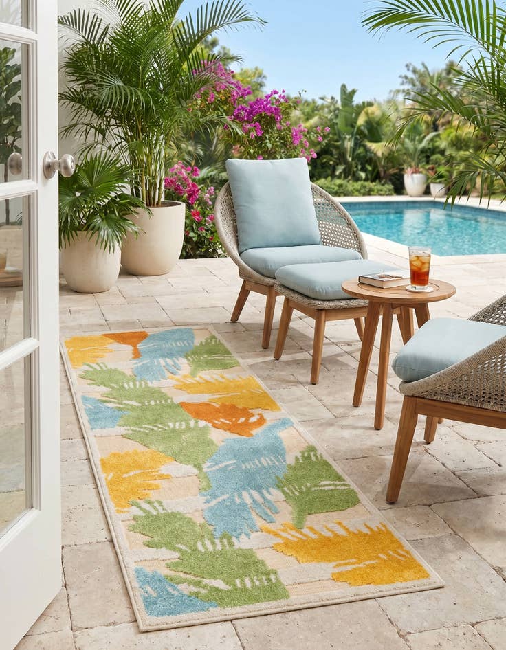 Detail image of 2' x 6' Easy-Clean Aruba Indoor / Outdoor Runner Rug