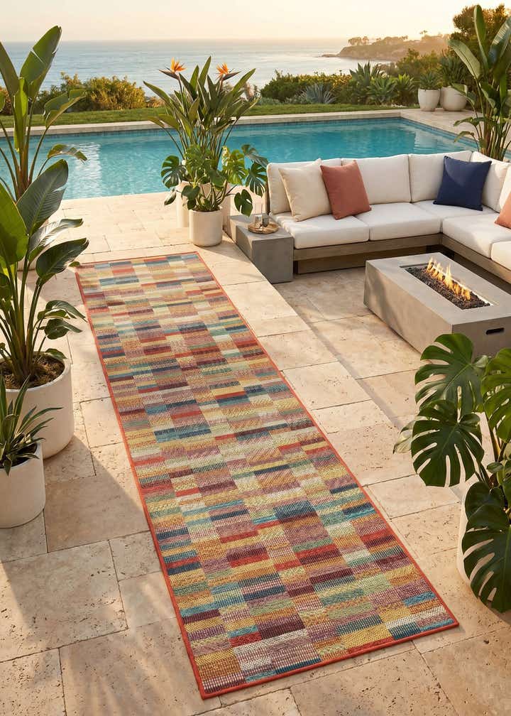 2' 7 x 10' Easy-Clean Baja Indoor / Outdoor Runner Rug