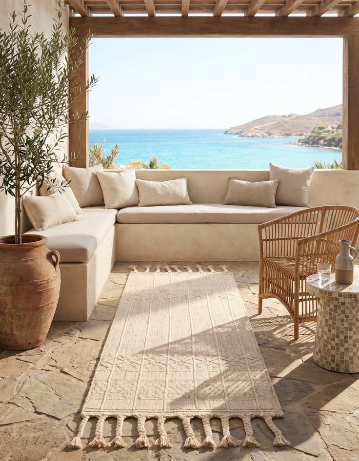 Detail image of 2' 2 x 5' 1 Easy-Clean Eco Bohemian Indoor / Outdoor Runner Rug