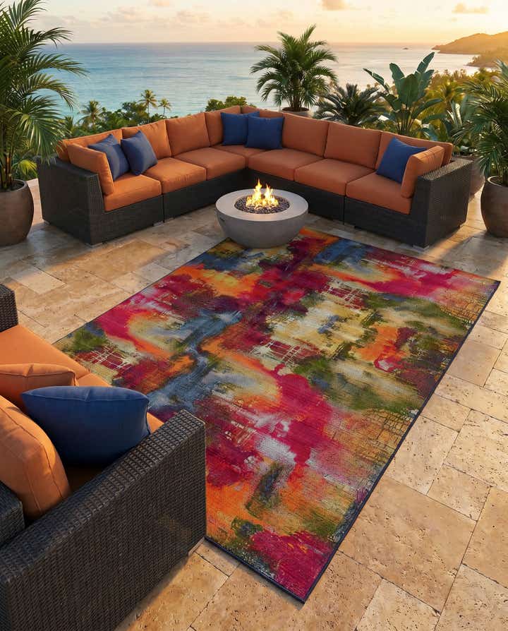 8' x 11' 4 Easy-Clean Modern Indoor / Outdoor Rug