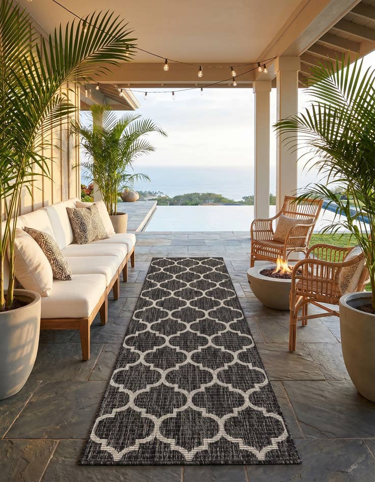 Detail image of 2' x 6' Easy-Clean Trellis Indoor / Outdoor Runner Rug